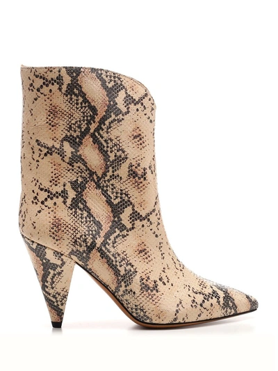 Isabel Marant Leinee Pointed Toe Boots In Beige