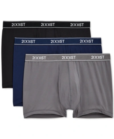 2(x)ist Micro Speed Dri No-show Trunks, Pack Of 3 In Black/navy/lead
