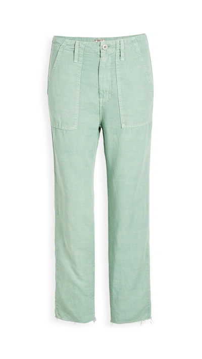 Mother The Shaker Chop Crop Jeans In Hedge Green