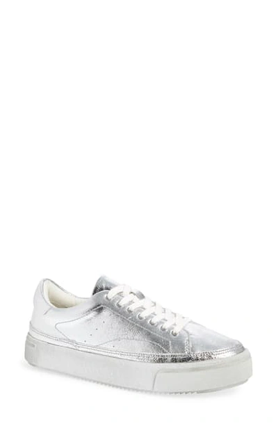 Allsaints Trish Platform Sneaker In Silver Leather