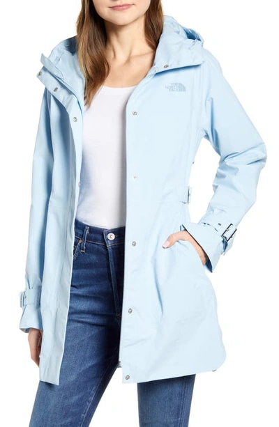 The North Face City Breeze Waterproof Trench Raincoat In Angel Fall Blue
