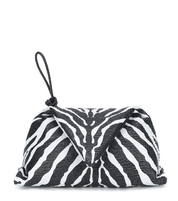 Bottega Veneta Zebra Print Leather Envelope Clutch In Black | ModeSens