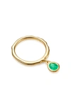 Monica Vinader Siren Charm Ring In Yellow Gold/ Green Onyx