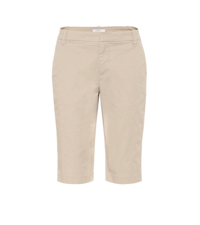 Vince Coin Pocket Stretch Cotton Bermuda Shorts In Latte