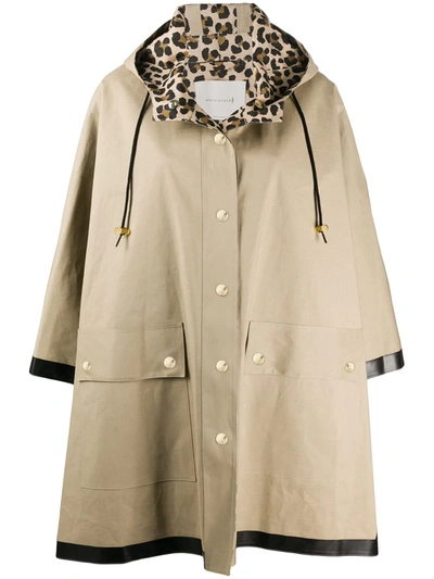 Mackintosh Press-stud Hooded Raincoat In Neutrals