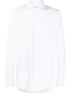 Glanshirt Collarless Long-sleeve Shirt In White