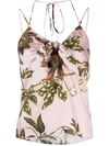 Dorothee Schumacher Knot Detail Floral Print Silk Vest In Pink