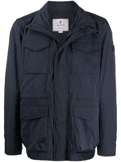 Woolrich Lightweight Zipped Jacket In Blue