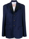 Plan C Flap Pocket Blazer In Blue