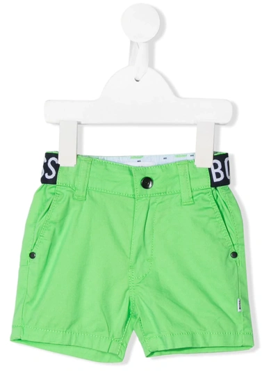 Hugo Boss Babies' Logo Shorts In Green
