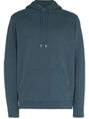 Sunspel Loopback Cotton Overhead Hoodie In Blau