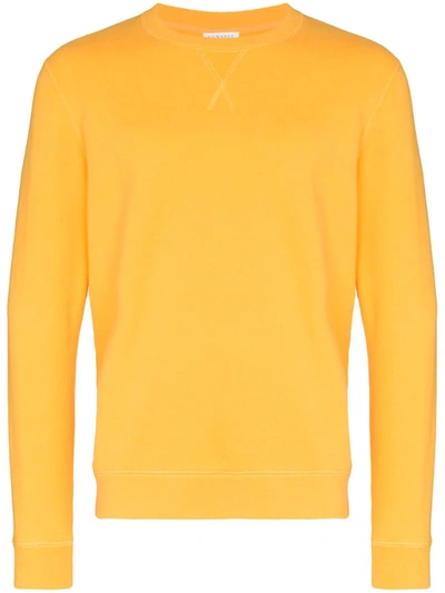 Sunspel Loopback Cotton Sweatshirt In Yellow