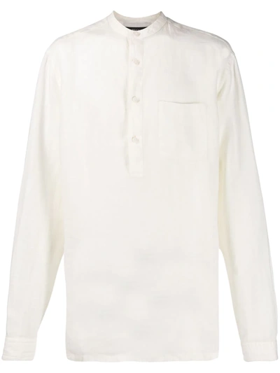 Z Zegna Button Placket Shirt In White