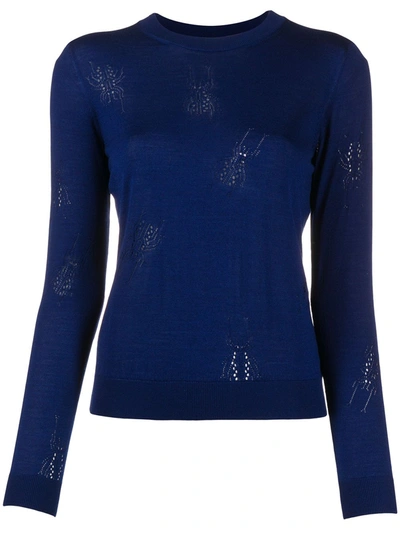 Paul Smith Beetle Openwork Sweater In Blue