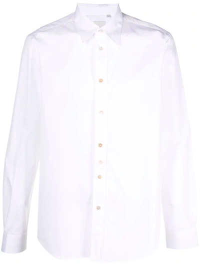 Paul Smith Point Collar Cotton-poplin Shirt In White
