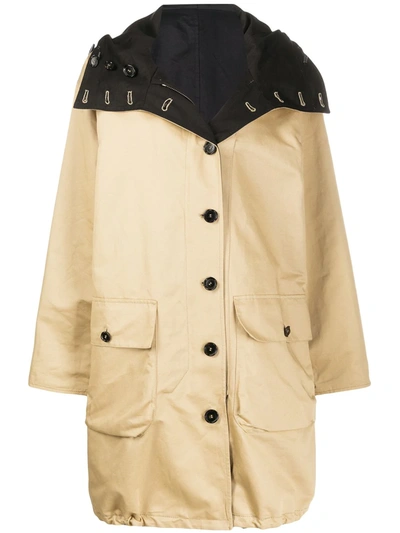Marni Reversible Belted Trench Coat In Neutrals