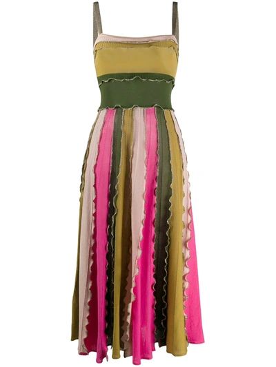 Red Valentino Colour-block Knit Midi Dress In Multicolour