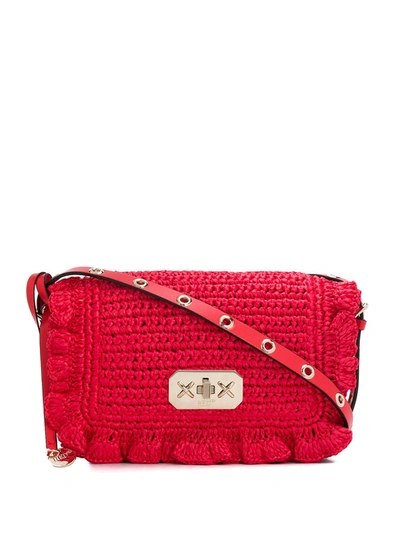 Red Valentino Woven Crossbody Bag In Pink
