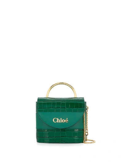 Chloé Small Aby Lock Tote Bag In Green