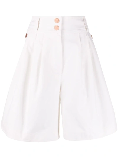 See By Chloé High Waisted Wide Leg Shorts In White