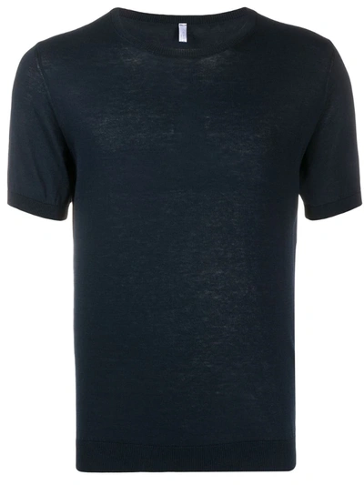 Cenere Gb Short-sleeve Knit T-shirt In Blue