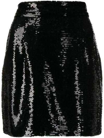 Amen Sequinned Mini Skirt In Black