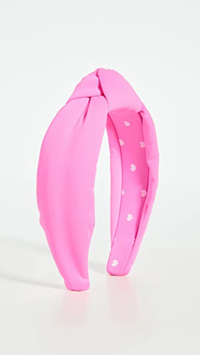 Lele Sadoughi Scuba Knit Knotted Headband In Bubblegum Pink