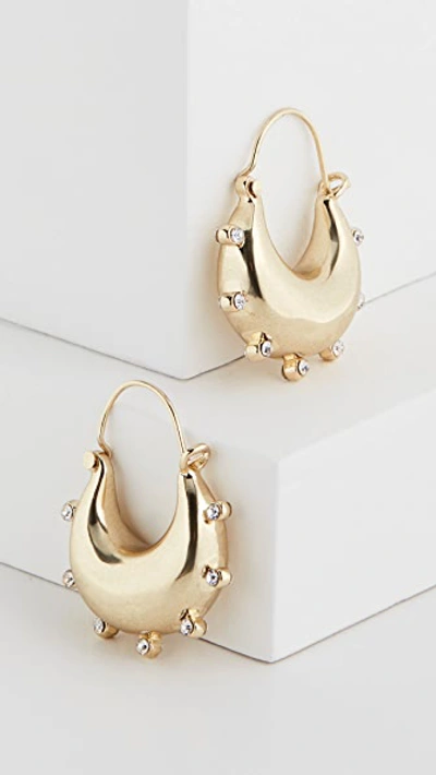 Luv Aj The Studded Mini Martina Hoops In Gold