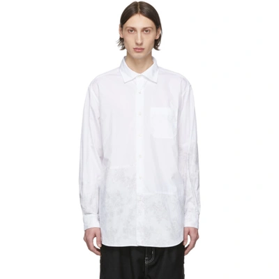 Engineered Garments White Broadcloth Floral Shirt In Et002