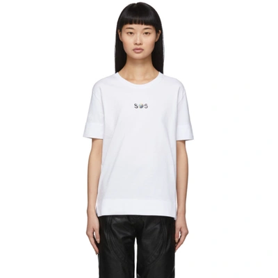 Stella Mccartney White We Are The Weather Sos T-shirt In 9000 Pure W