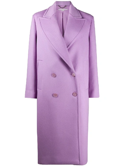 Stella Mccartney Catalina Double-breasted Coat In Purple