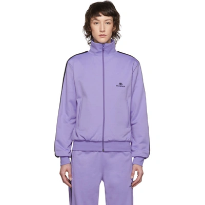 Balenciaga Purple Side Stripe Logo Track Jacket