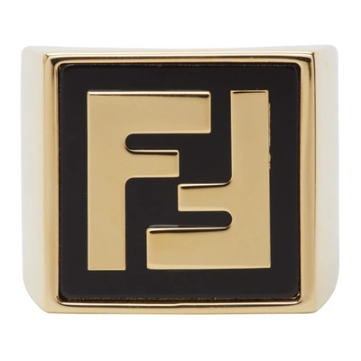 Fendi Gold 'forever ' Signet Ring In F0yql O.s+o