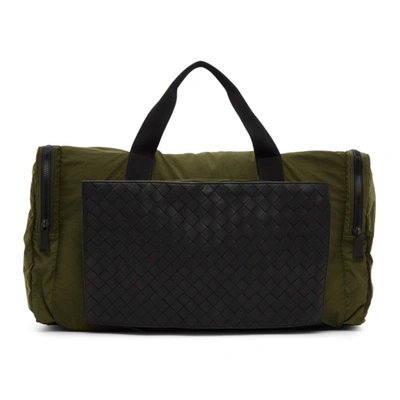 Bottega Veneta Green Intrecciato Packable Duffle Bag In 3250 Kakine