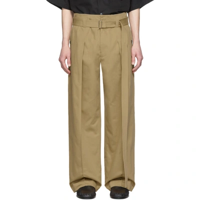 Loewe Beige Belted Trousers In 2140 Beige