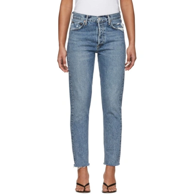 Agolde Blue Jamie High-rise Classic Fit Jeans In Livestream