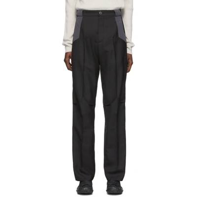 Kiko Kostadinov Black & Grey Wool Tulcea Tailored Trousers | ModeSens