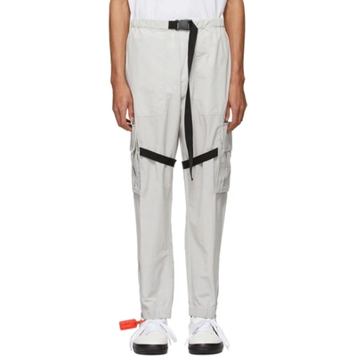Off-white Buckled Cargo Trousers In Light Grey