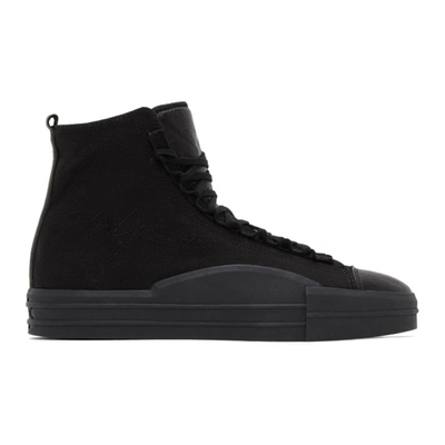 Y-3 Yuben Mid Canvas Sneakers In Black/black