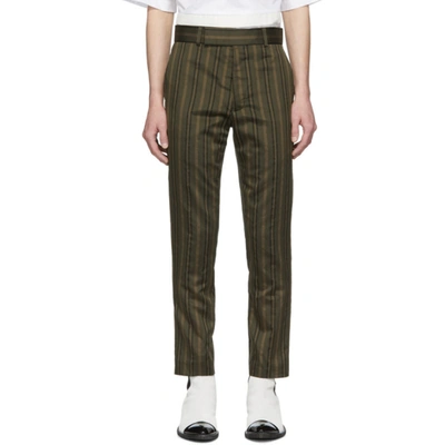 Haider Ackermann Green Skinny Classic Trousers In Khaki