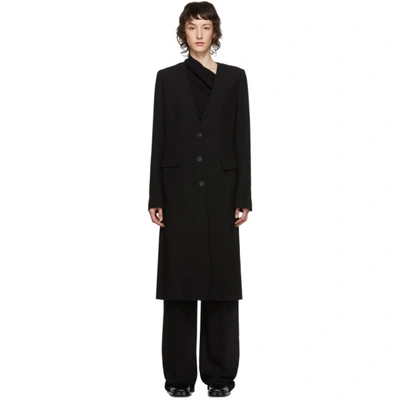 Ann Demeulemeester Black Lightlaine Coat In 099 Black