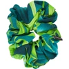 Versace Jungle-print Crepe Hair Scrunchie In Green