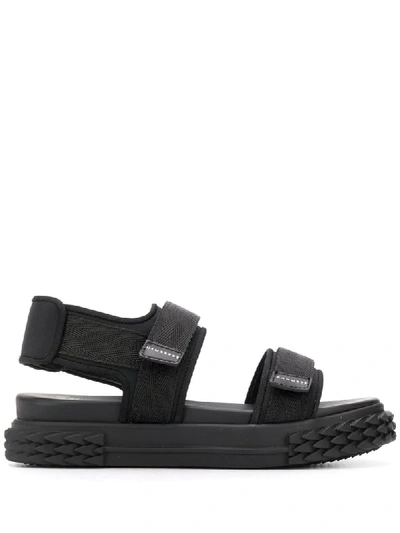 Giuseppe Zanotti Open Toe Touch Strap Sandals In Black