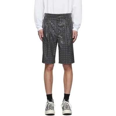 Doublet Two-tone Print Shorts In Black