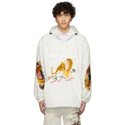 Doublet Tiger Embroidered Anorak In White