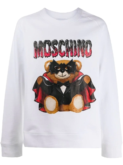 Moschino 白色 Bat Teddy Bear 套头衫 In White