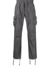 John Elliott Straight-leg Cargo Trousers In Charcoal