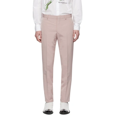 Givenchy Pink Wool Skinny Trousers In 657-nude Pi