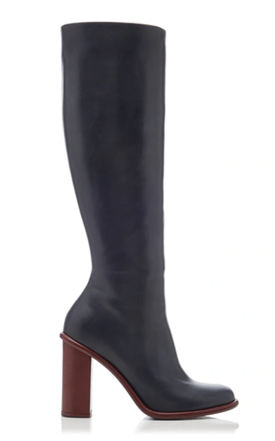 Marina Moscone Leather Knee-high Boots In Black