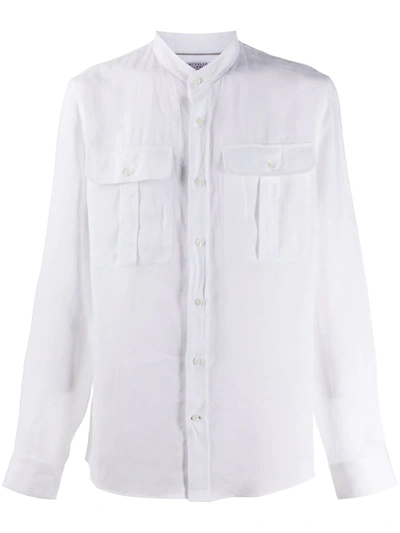 Brunello Cucinelli Band Collar Shirt In White